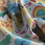 Little Safari Rainbow Silk Bandana Scarf – 50 × 50 cm