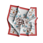 Coral Twig Botanica Silk Bandana Scarf – 50 × 50 cm