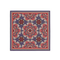 Navy Persian Kilim Silk Bandana Scarf – 50 × 50 cm