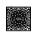 Black Butterfly Paisley Silk Bandana Scarf – 50 × 50 cm