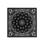 Black Butterfly Paisley Silk Bandana Scarf – 50 × 50 cm