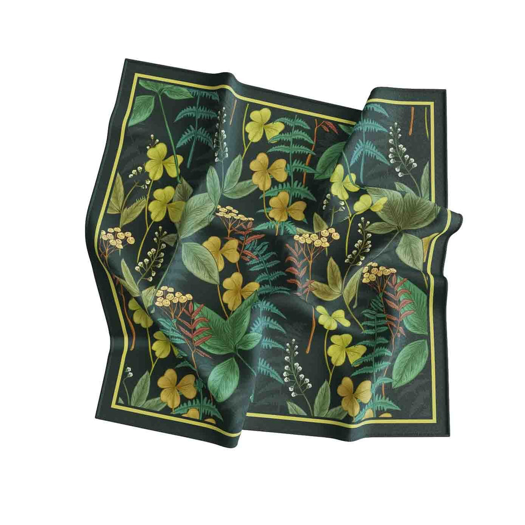Forest Floor Botanica Silk Bandana Scarf – 50 × 50 cm