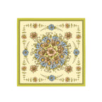 Buttercream Folk Floral Silk Bandana Scarf – 50 × 50 cm