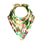 Tropical Bloom Ivory Silk Bandana Scarf – 50 × 50 cm