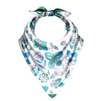 Emerald Folk Garden Silk Bandana Scarf – 50 × 50 cm