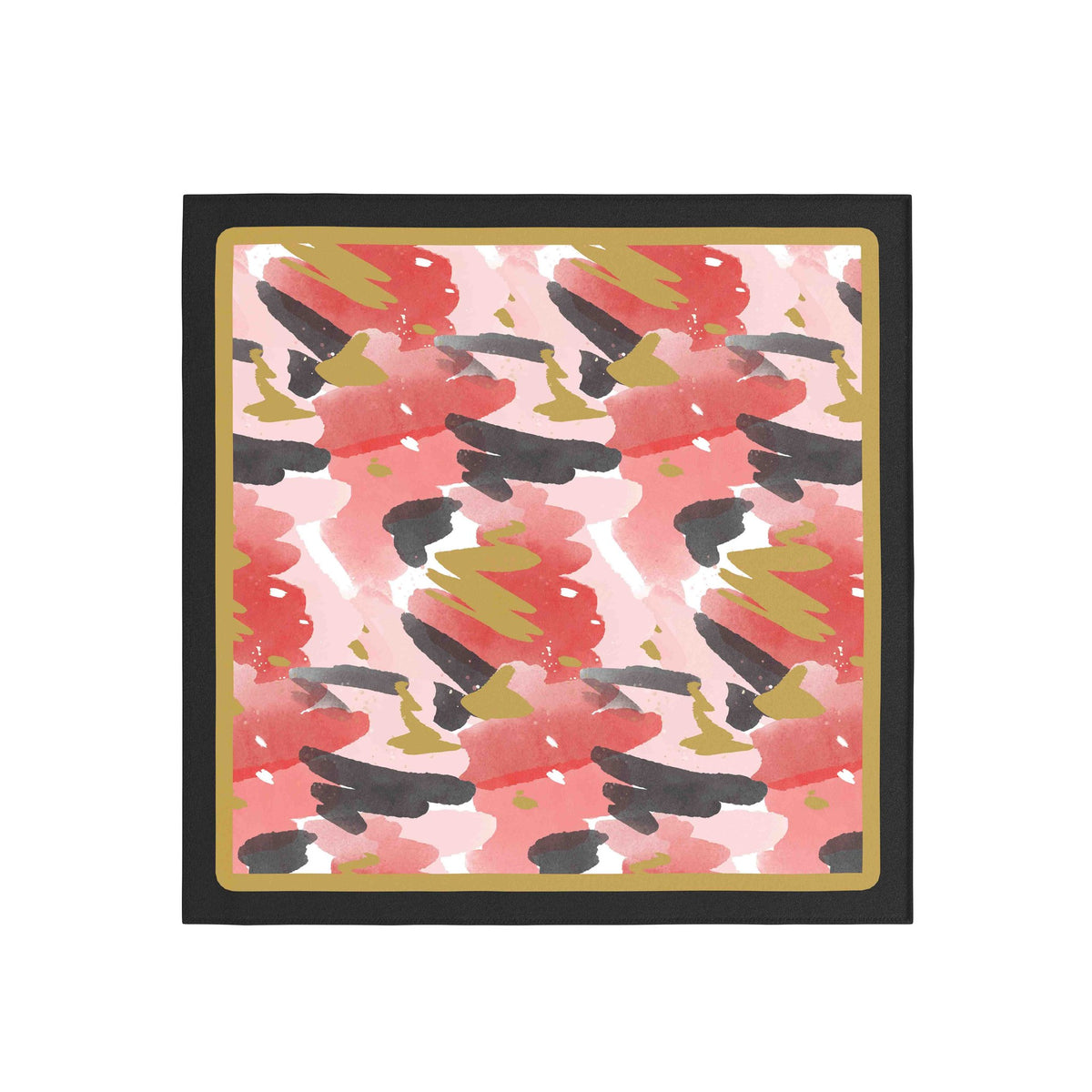 Blush Brushstroke Silk Bandana Scarf – 50 × 50 cm