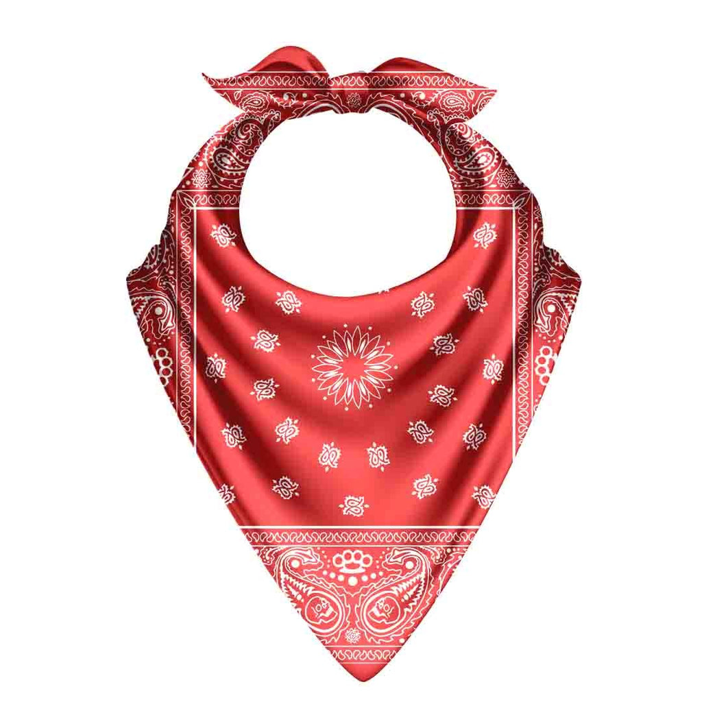 Classic Red Paisley Silk Bandana Scarf – 50 × 50 cm
