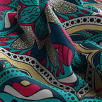 Fuchsia Mandala Burst Silk Bandana Scarf – 50 × 50 cm