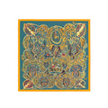 Gilded Byzantine Silk Bandana Scarf – 50 × 50 cm