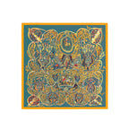 Gilded Byzantine Silk Bandana Scarf – 50 × 50 cm
