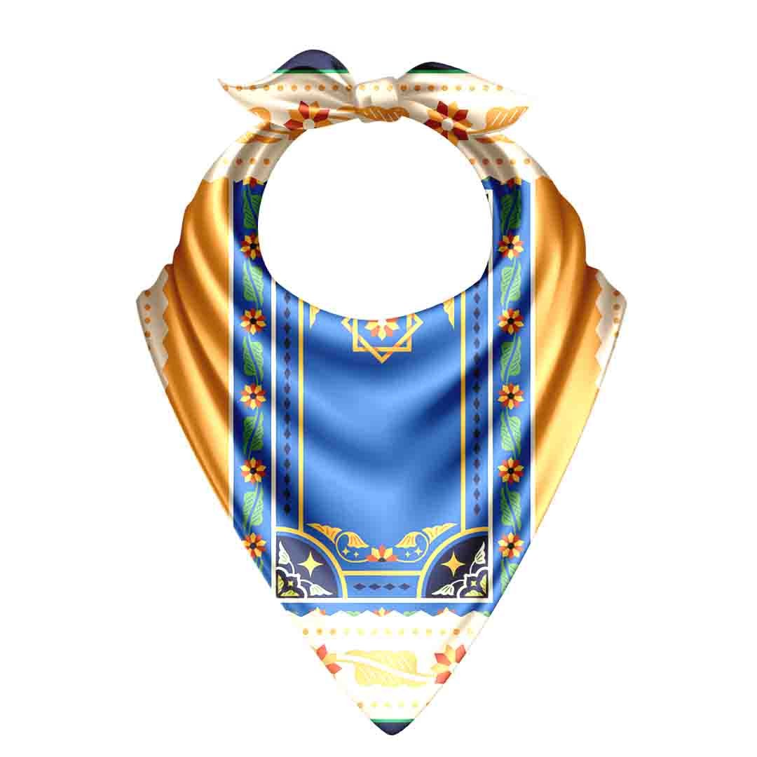 Moroccan Door Saffron Silk Bandana Scarf – 50 × 50 cm