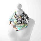 Dalmatian Folk Patchwork Silk Square Scarf – 65 × 65 cm