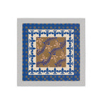 Delft Blue Fleur Silk Bandana Scarf – 50 × 50 cm