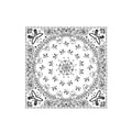White Butterfly Paisley Silk Bandana Scarf – 50 × 50 cm