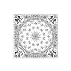 White Butterfly Paisley Silk Bandana Scarf – 50 × 50 cm