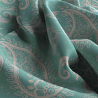Seafoam Lace Paisley Silk Bandana Scarf – 50 × 50 cm