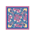 Orchid Blue Damask Silk Bandana Scarf – 50 × 50 cm