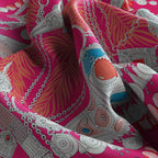 Fuchsia Jewel Bow Silk Bandana Scarf – 50 × 50 cm