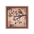 Owl Branch Terracotta Silk Bandana Scarf – 50 × 50 cm