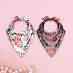 Rose Garden & Ruby Damask Silk Bandana – Cloth-Vastr pure silk