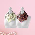 Cherry Blossom & Wine Paisley Silk Neck Scarf – Cloth-Vastr pure silk