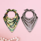Emerald Paisley & Tribal Lace Silk Bandana – Cloth-Vastr pure silk