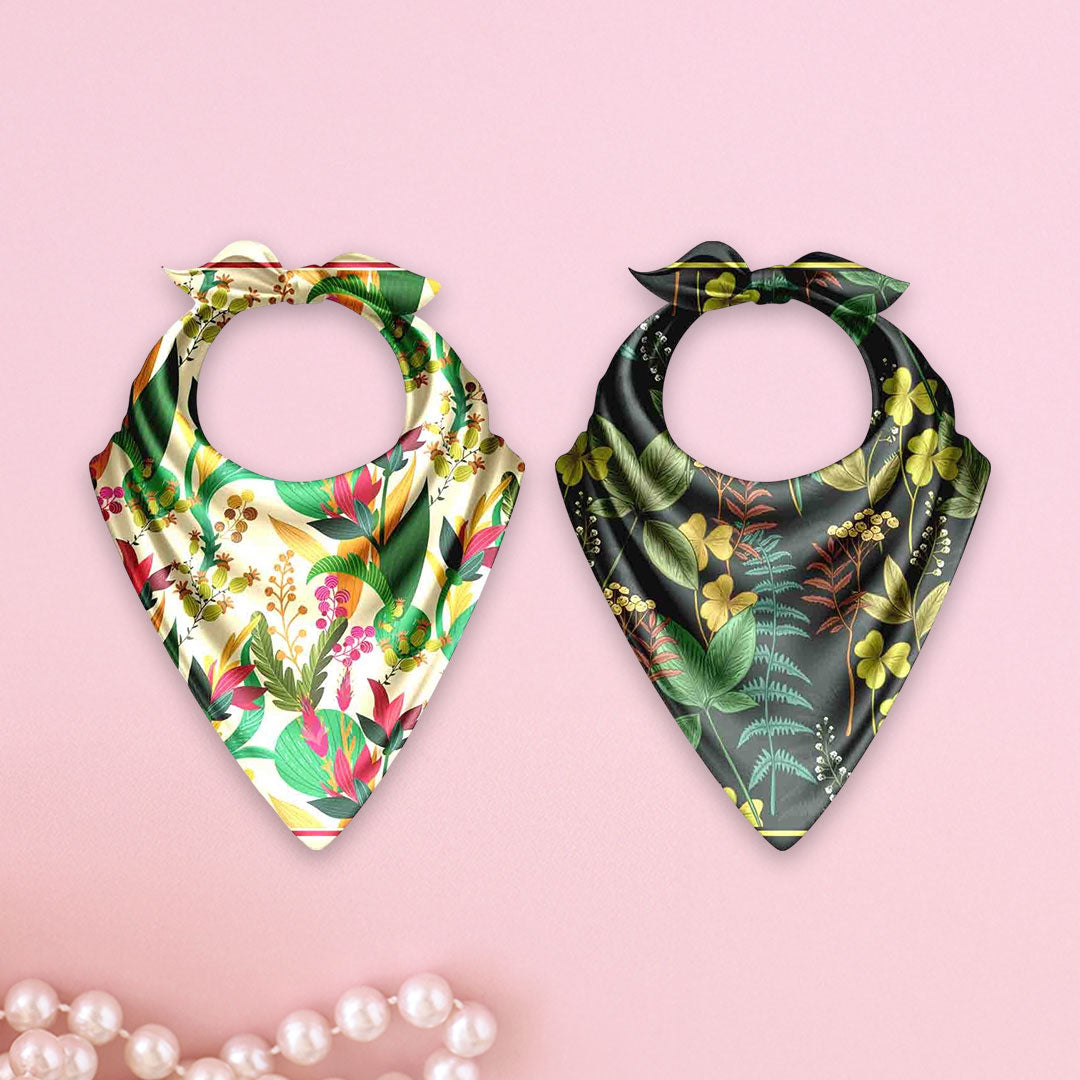 Tropical Bloom Silk Bandana – Cloth-Vastr pure silk