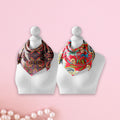 Wine Paisley & Coral Bird Silk Neck Scarf – Cloth-Vastr pure silk